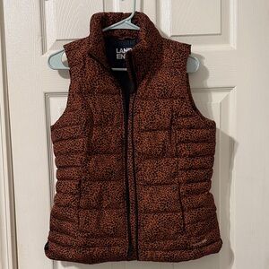 Lands' End Animal Print Quilted Vest